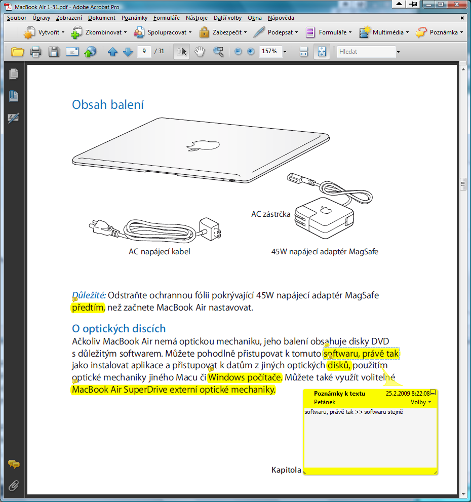 Opravy v PDF